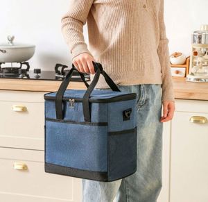 <b>Box</b> 6L <b>Insulated</b> Men Women Expandable Double Deck Leakproof Cooler <b>Lunch</b> Tote Bag for Work Picnic Travel - Product Image 1