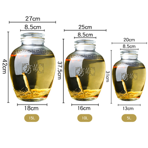 Tùy Chỉnh Tinh Tế Cứu Trợ Thiết Kế 3L/5L/10L/15L/20L Tái Sử Dụng Đồ Uống Thực Phẩm Container Miệng Rộng Kín Kín Thủy Tinh Rượu Vang Jar - Product Image 2