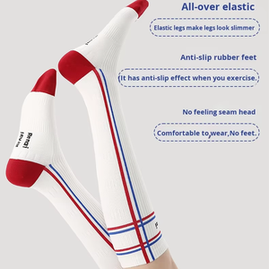 Chaussettes de compression OEM <span class=keywords><strong>à</strong></span> mollet tricoté pour femmes Long tube pour la course <span class=keywords><strong>à</strong></span> pied Corde <span class=keywords><strong>à</strong></span> sauter Randonnée Escalade Chaussettes de sport d'automne - Product Image 1