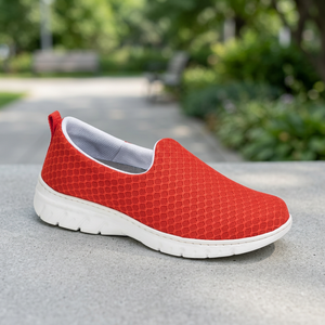 DIAN Great Quality Slip On Work Shoe Non-Skid Trainer Rojo Color Footwear With Flat <b>Pad</b> Design - Product Image 2