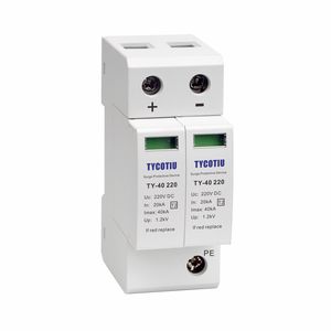 TYCOTIU TY-40-220 Solar Surge Protection Device 220V 24v 48v DC SPD <strong>Thunder</strong> <strong>Arrester</strong> for PV Solar System Max 40ka Surge <strong>Arrester</strong> - Product Image 1