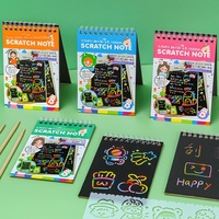 Yuglow Kinder DIY Regenbogen-Kratzkunst-Buch-Set Kreatives Graffiti-Zeichenbuch Kunst-Bastelset für Kindergartenkinder