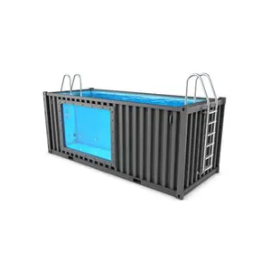 Wholesale Que Queue Outdoor Swim Sunbed Beach Side Sun Lounger Chais Raft Solar Light Decorative Container Swimming Pool
