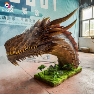 Tête de <span class=keywords><strong>dragon</strong></span> fumigène interactive, créature fantastique, décoration d'entrée pour parc à thème - Product Image 1