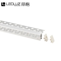 Profilé en aluminium encastré pour bande LED dans les cloisons sèches, pour éclairage linéaire commercial de plafond et de mur