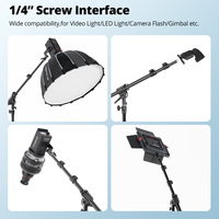 AMBITFUL MF-02 70-175cm Lengan Boom Teleskopik Studio Foto dari Logam Aluminium untuk Lampu Atas Studio Profesional, Flash Strobe LED, dan Gimbal