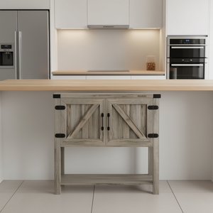 Armoire de rangement de cuisine de style farmhouse, 12 pouces de profondeur, autoportante avec 1 étagère pour une organisation efficace - Product Image 2