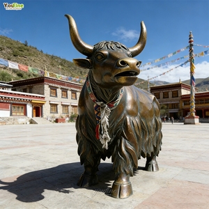 Estatua de Yak Salvaje de Bronce, Escultura Animal, Decoración Artística Tibetana de Yak, Fundición de Bronce Hecha a Mano, Decoración para Jardín Exterior - Product Image 3