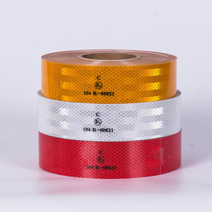เทปสะท้อนแสงสีขาว เหลือง แดง ECE 104 R 104R แบบมีกาวในตัว สำหรับรถยนต์ รถบรรทุก ใช้สำหรับทำเครื่องหมายเพื่อความปลอดภัย - Product Image 4