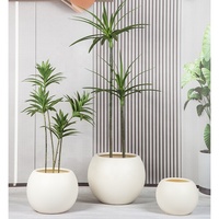 Petit pot de fleurs sphérique, pot en plastique ciment, grande taille, épaissi, pot de fleurs artificiel, décoration de salon