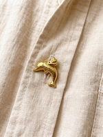 Kancing Jahit Logam 3D Bentuk Lumba-lumba Berlapis Emas, Motif Sisik Ikan, Gaya Nautikal Lautan, Bahan Zinc Alloy, Dapat Dicuci, Untuk Pakaian Anak