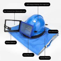 Casque de protection ETRUST prêt à être expédié avec cape pour le sablage aux températures extrêmes 39x27x25cm