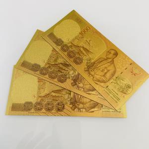 ธนบัตรทองคำไทยใหม่ 1,000 บาท รูปแบบเหรียญเงินไทย ของสะสม ของขวัญ  แผ่นทองคำ 24k - Product Image 3