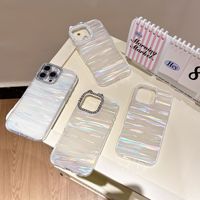 Étui de téléphone antichoc en TPU+PC avec support, design marbre tendance et luxueux, finition époxy, pour 16 Pro Max/17/14/15, style japonais et coréen
