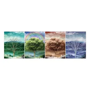 Best selling High Quality four season tree image changing 3D lenticular printing picture lenticular changing flip picture poster