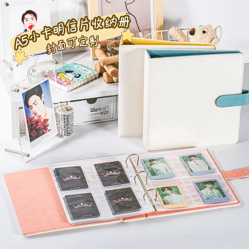 A4 A5 PU Lose blatt Binder Fotokarte Album Patchwork Glitter Cover 3 Zoll 4 Zoll 6 Zoll Postkarte Kpop Karten halter Sammelbuch