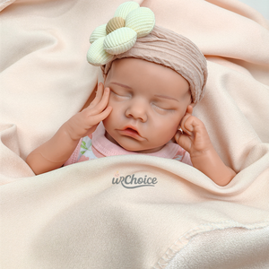 Muñecas Gemelas <span class=keywords><strong>Reborn</strong></span> de Silicona Platino de 45cm/43cm, Adorables, Realistas, con Boca Abierta, Bebés Recién Nacidos Dormidos, Muñeca de Silicona Suave para Niñas - Product Image 4