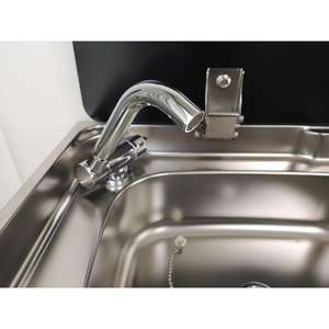 Évier à gaz à double brûleur en acier inoxydable pour camping-car/yacht 775*365*150/120 mm avec couvercle en verre trempé - Product Image 4