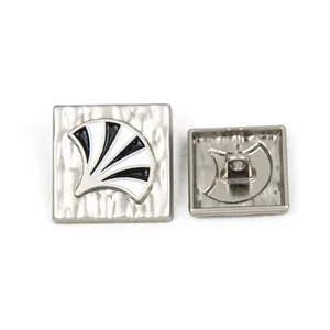 High Quality Square Matte Silver White Black Metal Zamak Sewn Button Sweater Blazer Coat Sewing Buttons