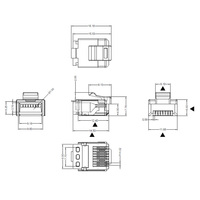 Conector Modular Coorle RJ45 8p8c Blindado y Chapado en Oro para Cat5e STP SFTP Starlink V3 GEN3 Hecho en Dongguan