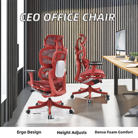 Chaise de bureau de direction haut de gamme de luxe moderne, design ergonomique en maille, pivotante, dossier haut, appui-tête 3D réglable, robuste