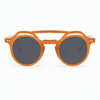 Lunettes rondes à clipser avec monture en acétate et verres transparents en PC, design minimaliste neutre de haute qualité