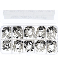 200Pcs 10 Values Rectifier Diode Assorted Kit 1N4001 1N4002 1N4003 1N4004 1N4005 1N4006 1N4007 1N5817 1N5818 1N5819 with Box