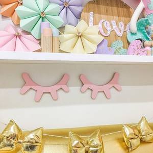 Autocollant <span class=keywords><strong>mural</strong></span> style nordique en forme de cornes d'unicornes à rayures de couleur unie pour magasin de vêtements pour enfants, chambre d'enfants, maison - Product Image 3