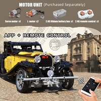 MOULD KING 13080+13080D Kit de construction de voiture vintage pour garçon RC Blocs de construction MOC Briques d'assemblage