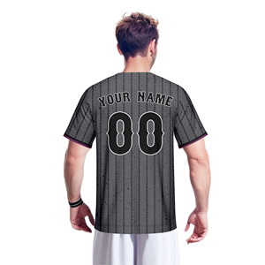 Nuevo Diseño, Camiseta de Béisbol Estampada 100% Poliéster con Rayas Negras, Camiseta de Béisbol Personalizada Unisex con Cuello en V, Transpirable y de Secado Rápido - Product Image 2