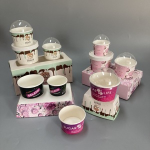 Hotsale price custom design cake beverage shop packaging ice cream bubble tea waffle holder take away pasticceria box - Product Image 3