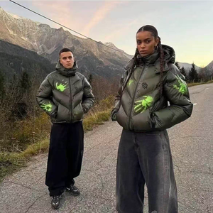 Jaket Pria Tipis Musim Dingin Custom dengan Logo Sensitif Panas, Jaket Puffer Reaktif Panas Ukuran XL, Gaya Streetwear, Haus Industries - Product Image 4