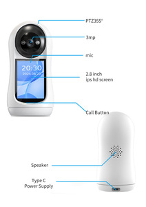 Cámara de seguridad inteligente TBFIT 2025 de 2MP, pantalla de 2,8 pulgadas, Monitor Wifi, videollamadas, intercomunicador, Sensor de imagen CCD, almacenamiento de datos en la nube - Product Image 2