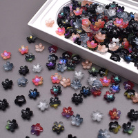 Couleurs d'hiver 100 pièces 10 mm Perles de fleurs de cerisier en verre tchèque Perles en vrac pour la fabrication de bijoux Accessoires de bricolage Fait à la main Fabriqué en Chine