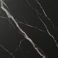 Dalle de porcelaine mate en pierre frittée noire Alsa, veinée de marbre noir, pour plan de travail de cuisine, projet commercial ou de villa