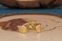 Anillo de Dedo con Forma de Curva Princesa Elegante, Oro Sólido de 14K, Diamante Cultivado en Laboratorio, Hecho a Mano, Lujoso, Unisex, Certificado IGI