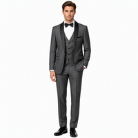 Ensemble de costume 3 pièces pour homme, style décontracté chic, avec veste à revers châle, pantalon et gilet, idéal pour mariages et événements formels