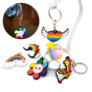 Porte-clés en gros personnalisés : Chaussures, Lunettes, Popcorn, Crème glacée, Arc-en-ciel, Pistolet, Météore, Dessins animés, Pendentifs mignons pour couples - Product Image 5