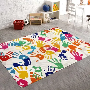 Anti-Slip Handprints and footprints Kids Playing Mat for Bedroom Classroom Kids Carpet