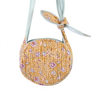 Bindi Atelier Floral <b>Quilted</b> Round Shoulder Bag Cotton Bohemian Style <b>Single</b> Strap All Seasons Handmade Cotton Shoulder Tote Bag - Product Image 2