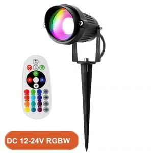 Lampes de jardin basse tension avec connecteurs, projecteur LED RGB 6W, éclairage de chemin de jardin 12V, étanche - Product Image 1