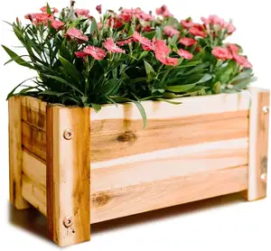caoxian huashen Suitable for Indoor or Outdoor Gardening For Garden Patio Home Decor Wooden Planter Box