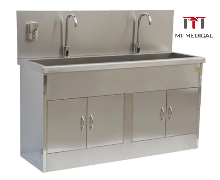 MT Medical 304 Stainless Steel Surgical Sink with Sensor Taps Washing for Hospital Use