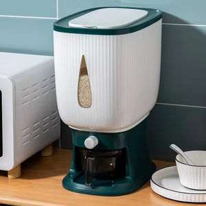 10KG Otomatik Plastik Saklama Kabı Pirinç Tahıl Un Evcil Hayvan Maması Mutfak Düzenleyici Kova Dağıtıcı Kutu - Product Image 4