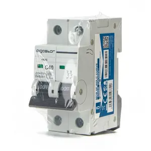 Disyuntor automático miniatura 2P 40A curva C gris, protección de circuitos eléctricos, ideal para instalaciones eléctricas - Product Image 2