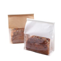 Sac à pain classique en papier kraft écologique de qualité alimentaire avec fenêtre transparente, fermeture à lien métallique, biodégradable, résistant à la graisse et à l'huile