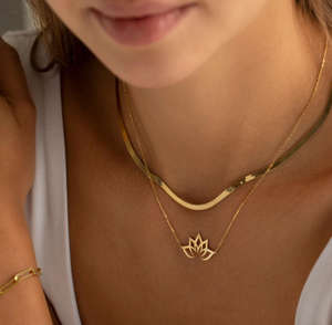 สร้อยคอรูปทรงเรขาคณิตลายดอกไม้แมนดาลา ชุบ PVD สแตนเลส เครื่องประดับแฟชั่น รูปทรงโยคะ ดอกบัว จักระ สร้อยคอสำหรับผู้หญิง ของขวัญ - Product Image 6