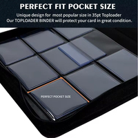 Classeur de pochettes de cartes à 9 poches avec fermeture à glissière étanche grande capacité PU Collectors Album Game Card Binder