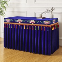 Nappe de table Bouddha personnalisée, broderie lotus, motif lumière divine, couvre-table d'autel, rideau de dissimulation, décoration de culte