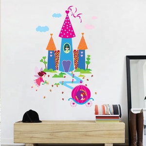 Venta al por mayor princesa Castillo 3D PVC <span class=keywords><strong>pared</strong></span> pegatina UV impreso diseño <span class=keywords><strong>de</strong></span> dibujos animados <span class=keywords><strong>para</strong></span> niños niñas habitación decoración beso corte <span class=keywords><strong>pared</strong></span> calcomanía - Product Image 4
